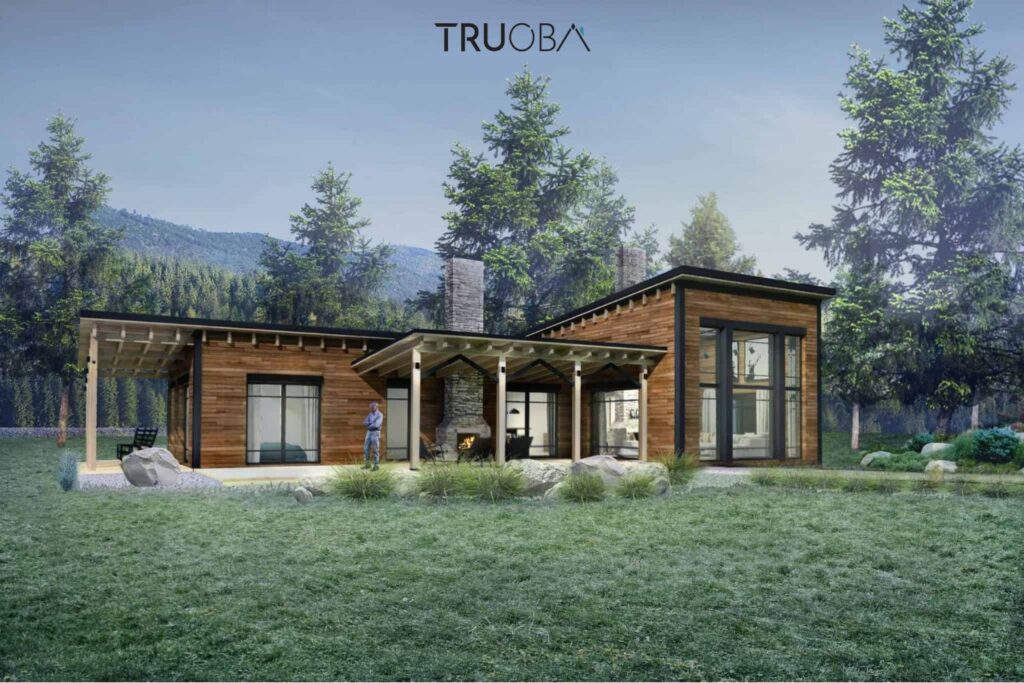 2300 sqft Modern Courtyard-Style 3-Bedroom 2-Bathroom House Plan